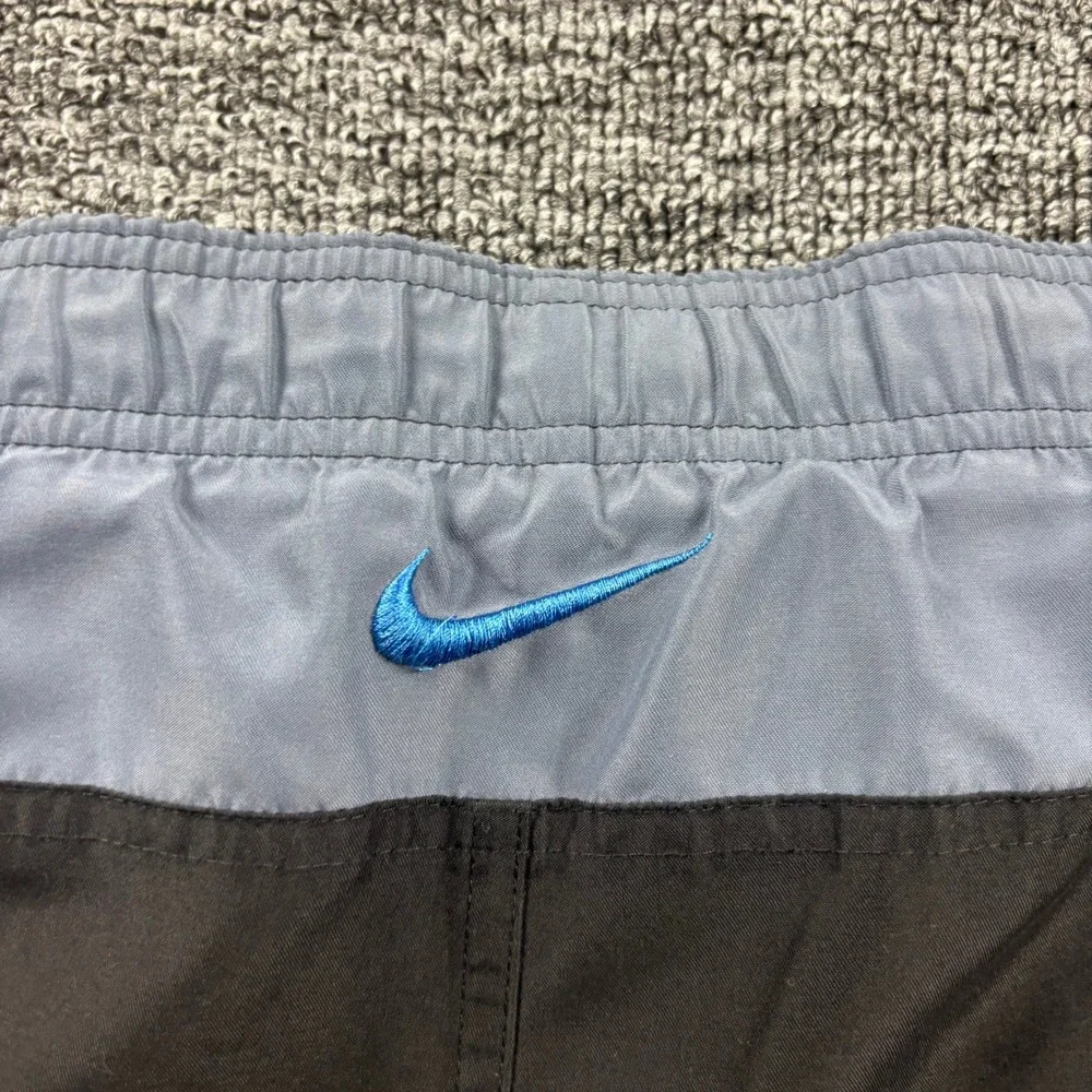 Y2K‎ 2000s Embroidered Nike 9 Inch Board Shorts Black/Grey/Blue Mens Size XL